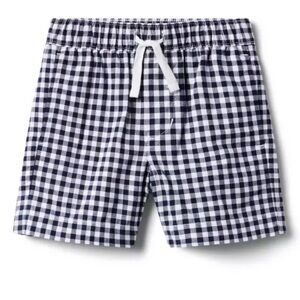 Janie and Jack Gingham Gingham Poplin Pull-On Short baby boy
